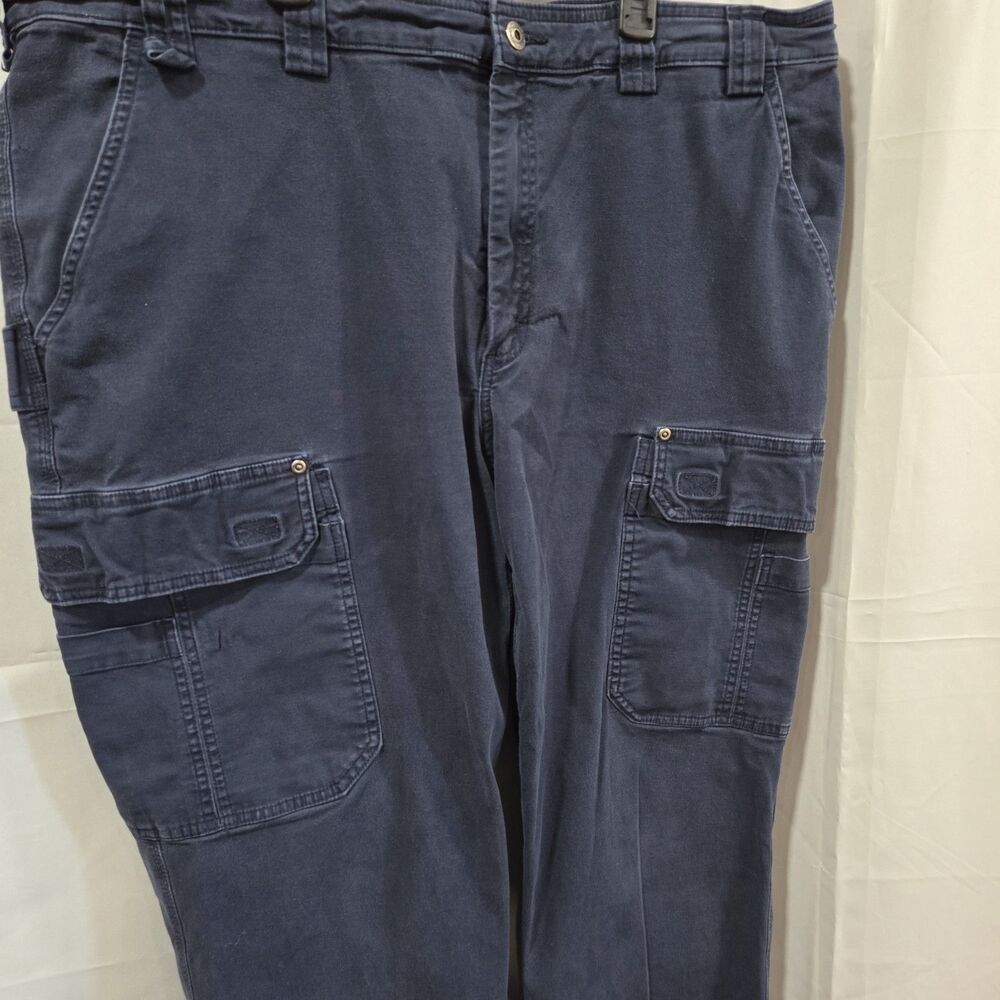 Duluth Flex Fire Hose Pants Mens *43x31 Navy Blue Canvas Utility Cargo Workwear